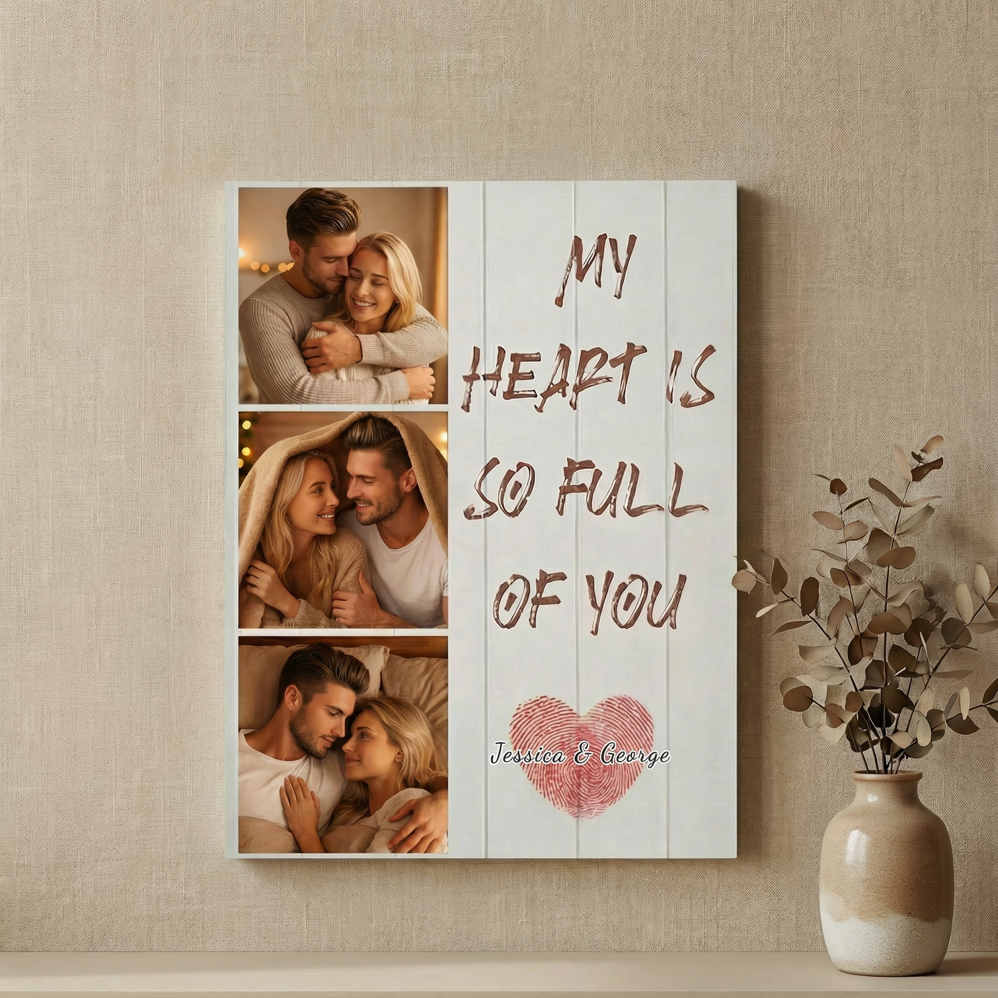 Personalized Photo Collage Poster | Custom Couples Wall Art for Valentine's, Anniversary & Wedding