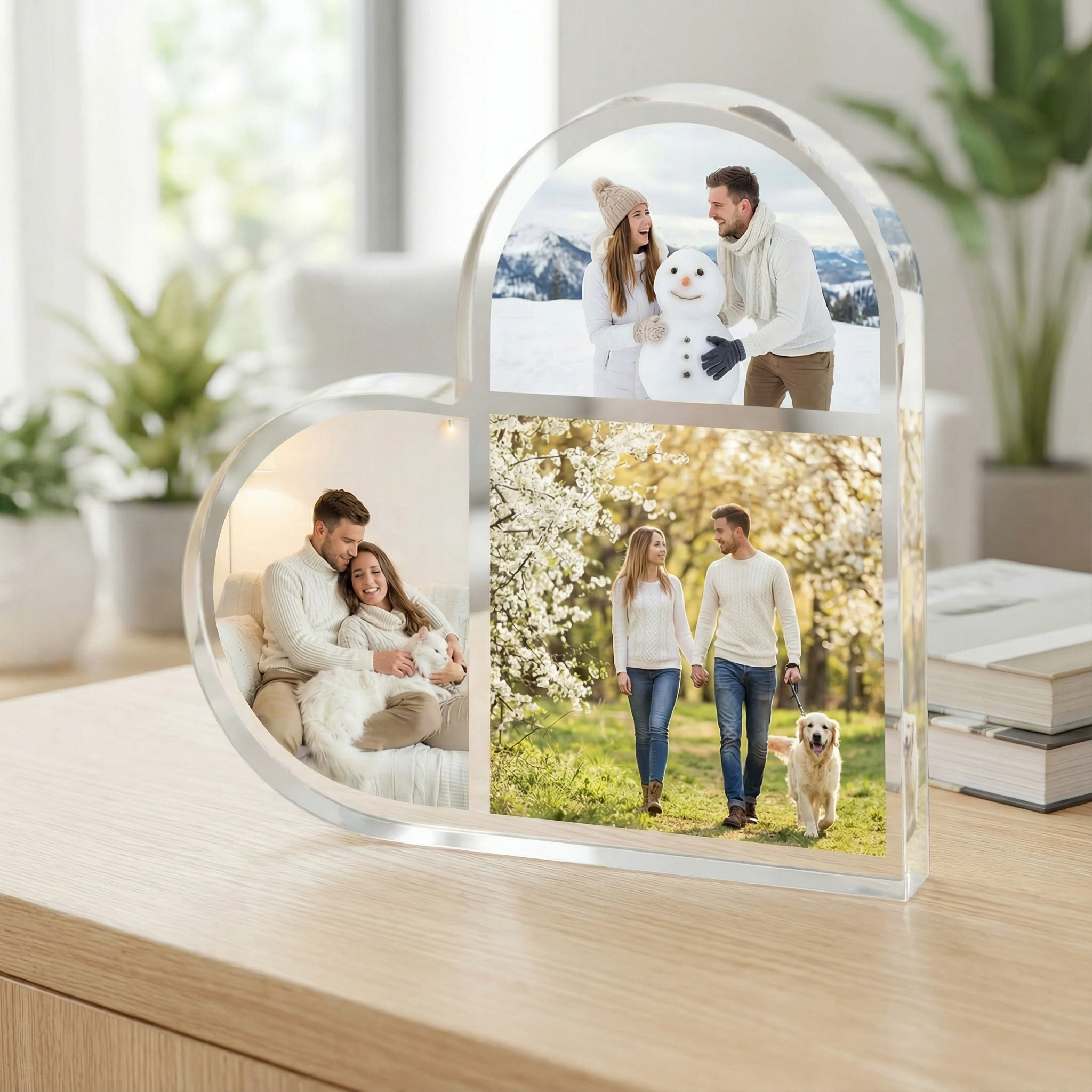 Custom Heart Photo Acrylic Block | Free-Standing Picture Plaque | Personalized Photo Ornament Gift