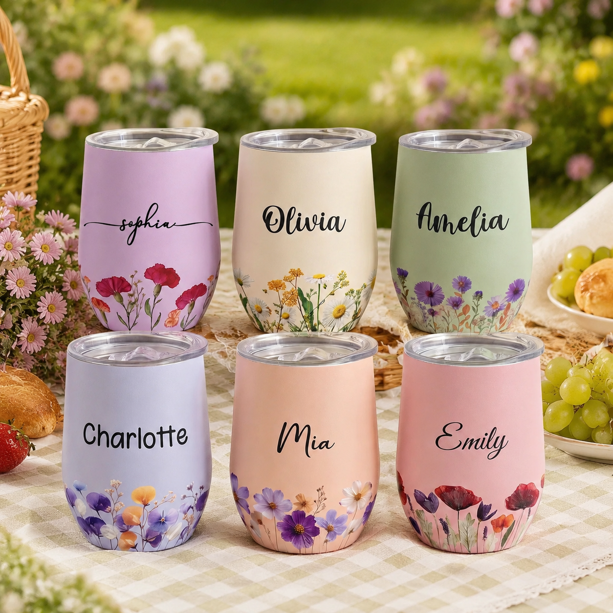 Personalized Birth Flower Tumbler - Custom Gift for Son Daughter Her Friend