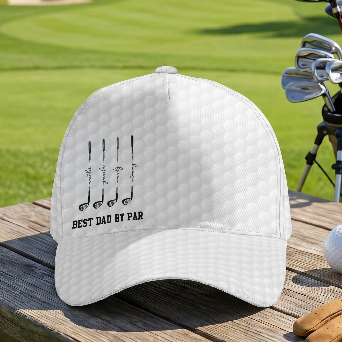 Personalized Golf Cap - Best Dad By Par Best Grandpa By Par, Father's Day Gift for Dad Grandpa