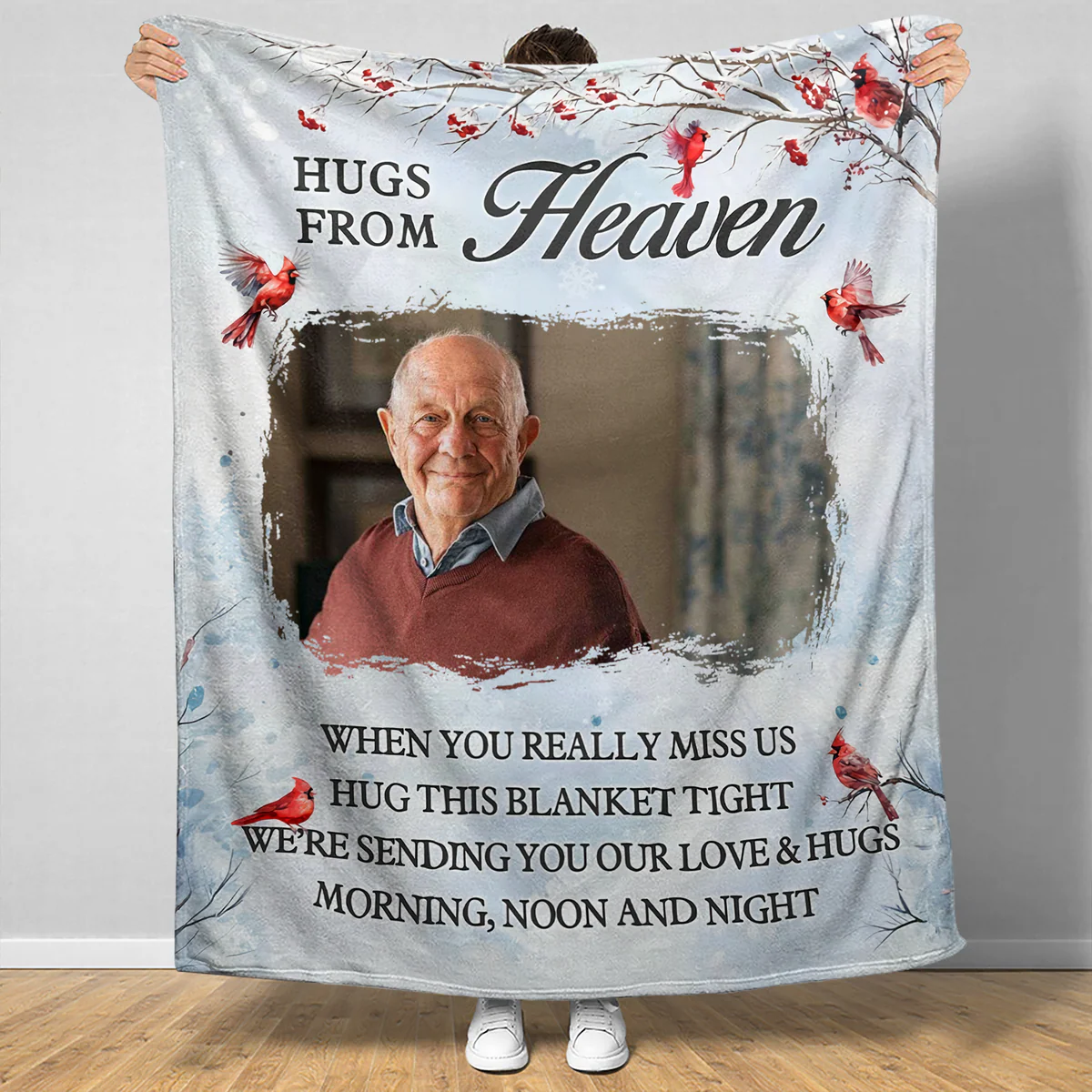 A Hug From Heaven - Personalized Photo Blanket - Gifts For Memorial