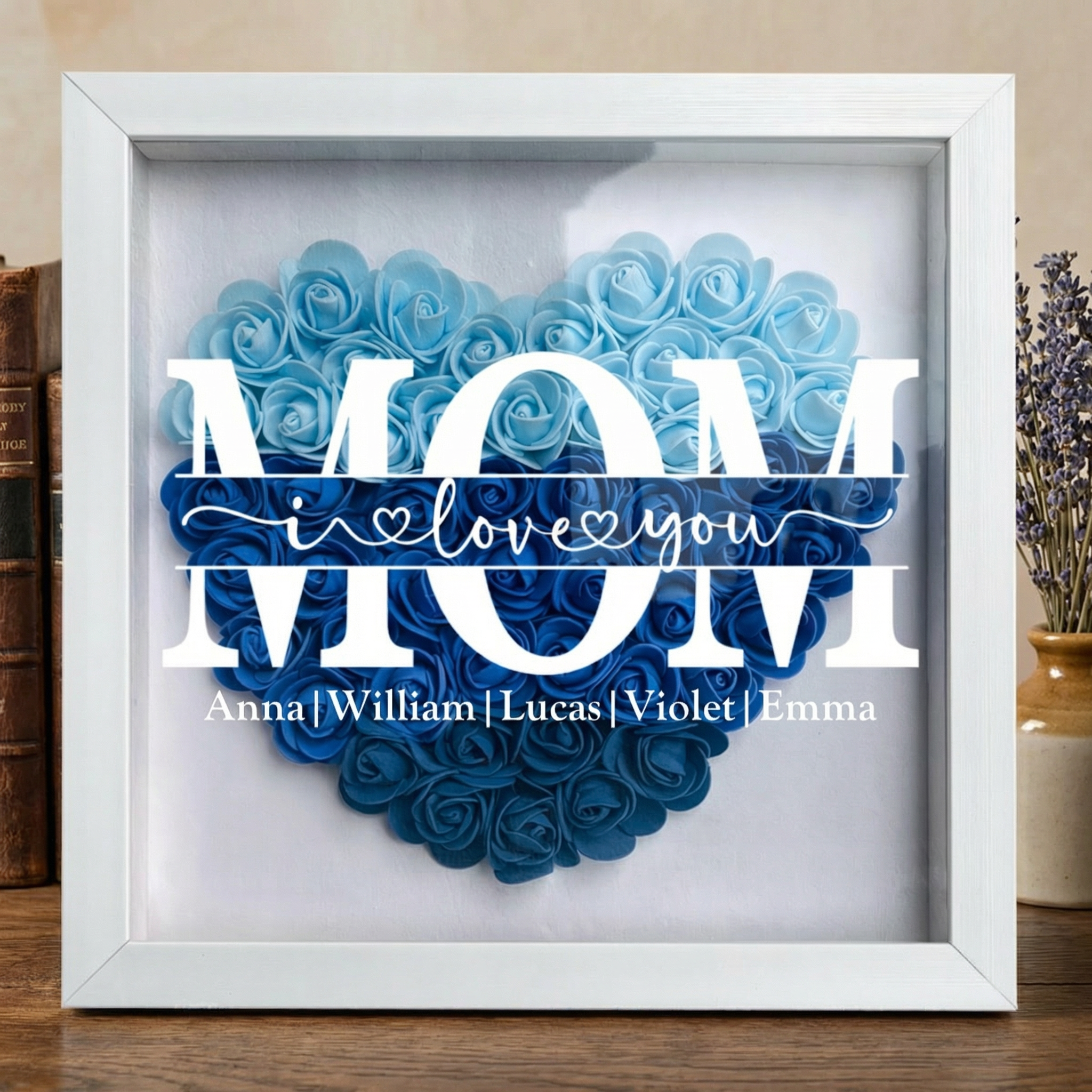 A Bloom That Never Fades: Personalized Flower Shadow Box for Mom, Grandma & Nana