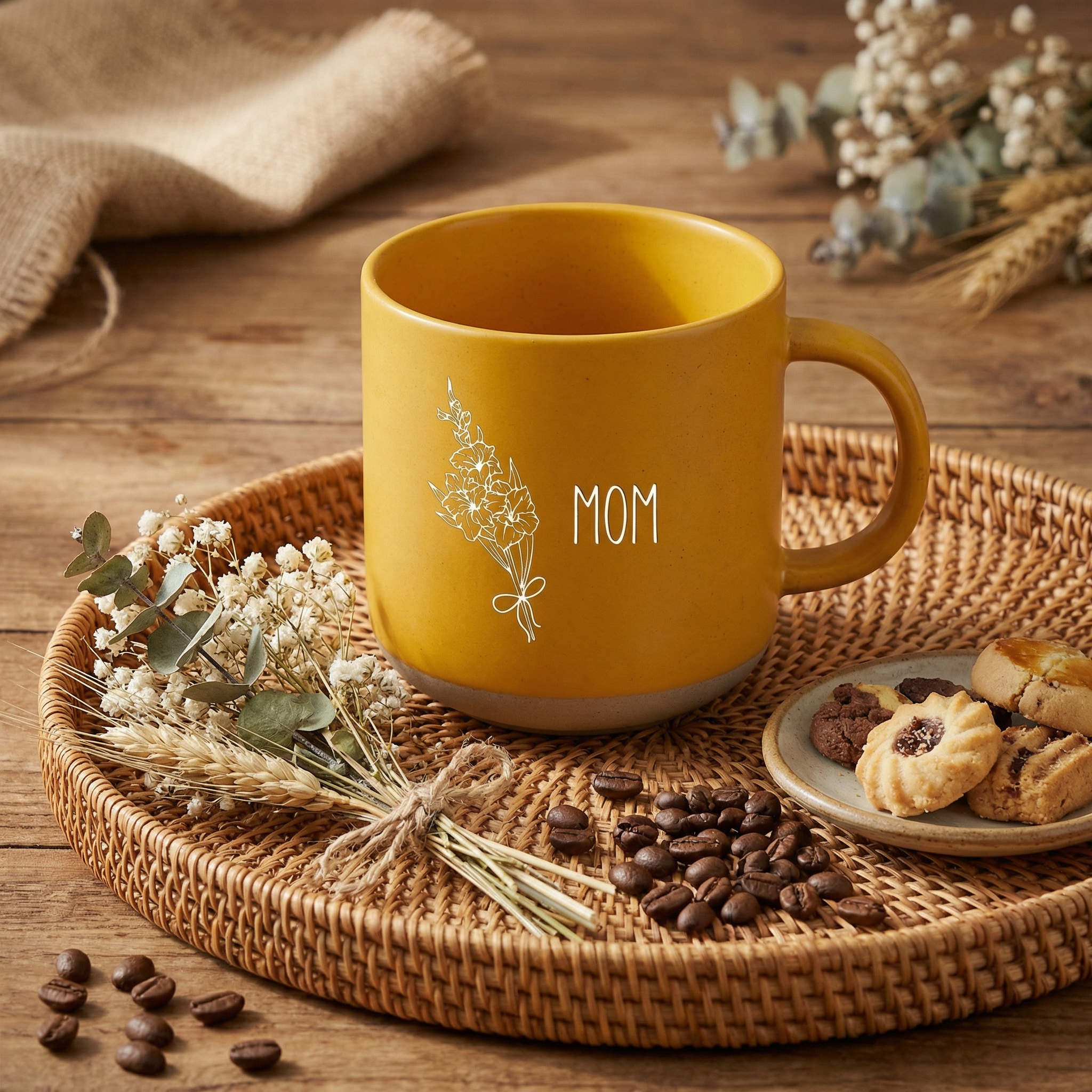 Custom Birth Flower Coffee Mug | Personalized Floral Cup for Mom | Family Gift Idea