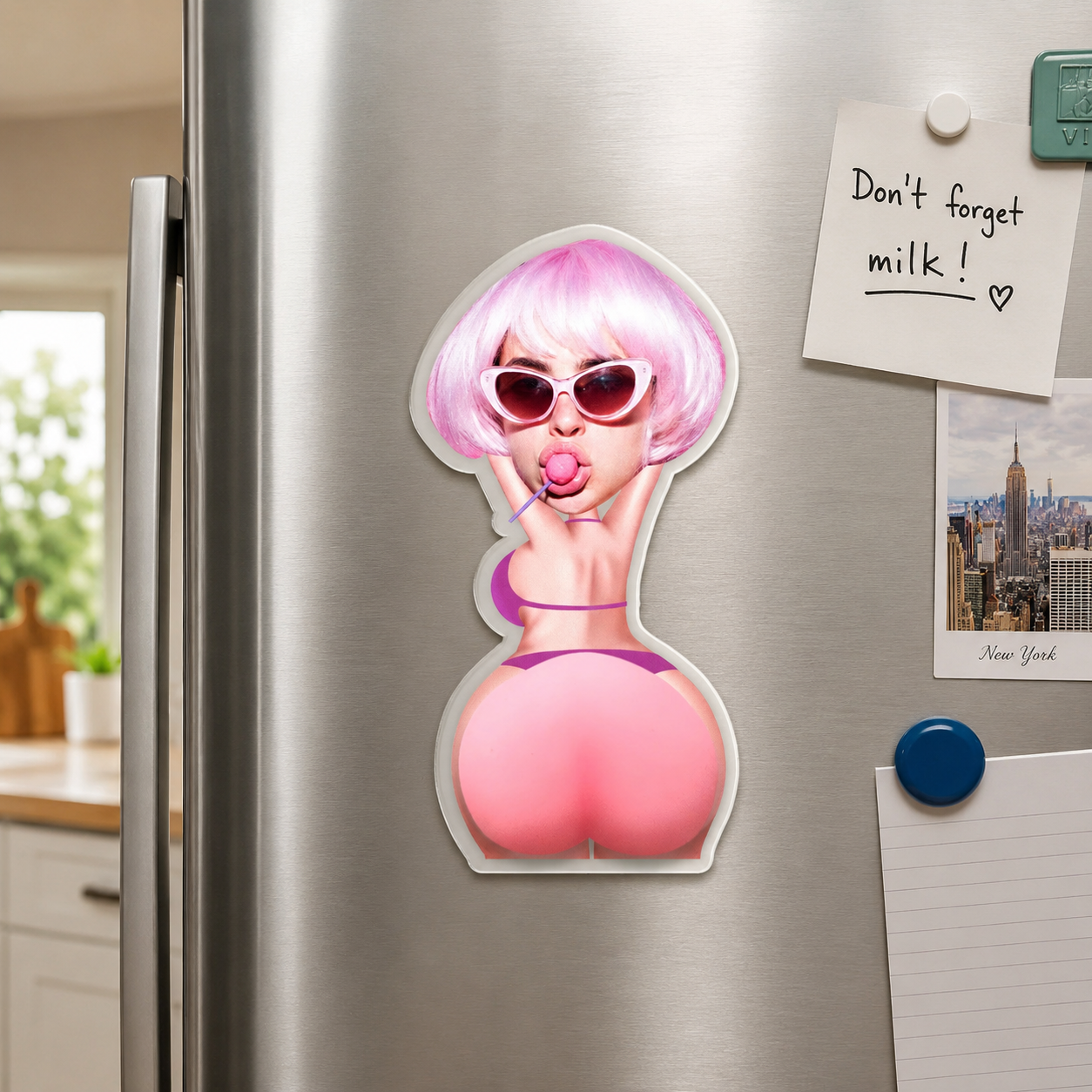 Personalized Naughty Fridge Magnet - Custom Face Funny Gift for Husband Boyfriend Him