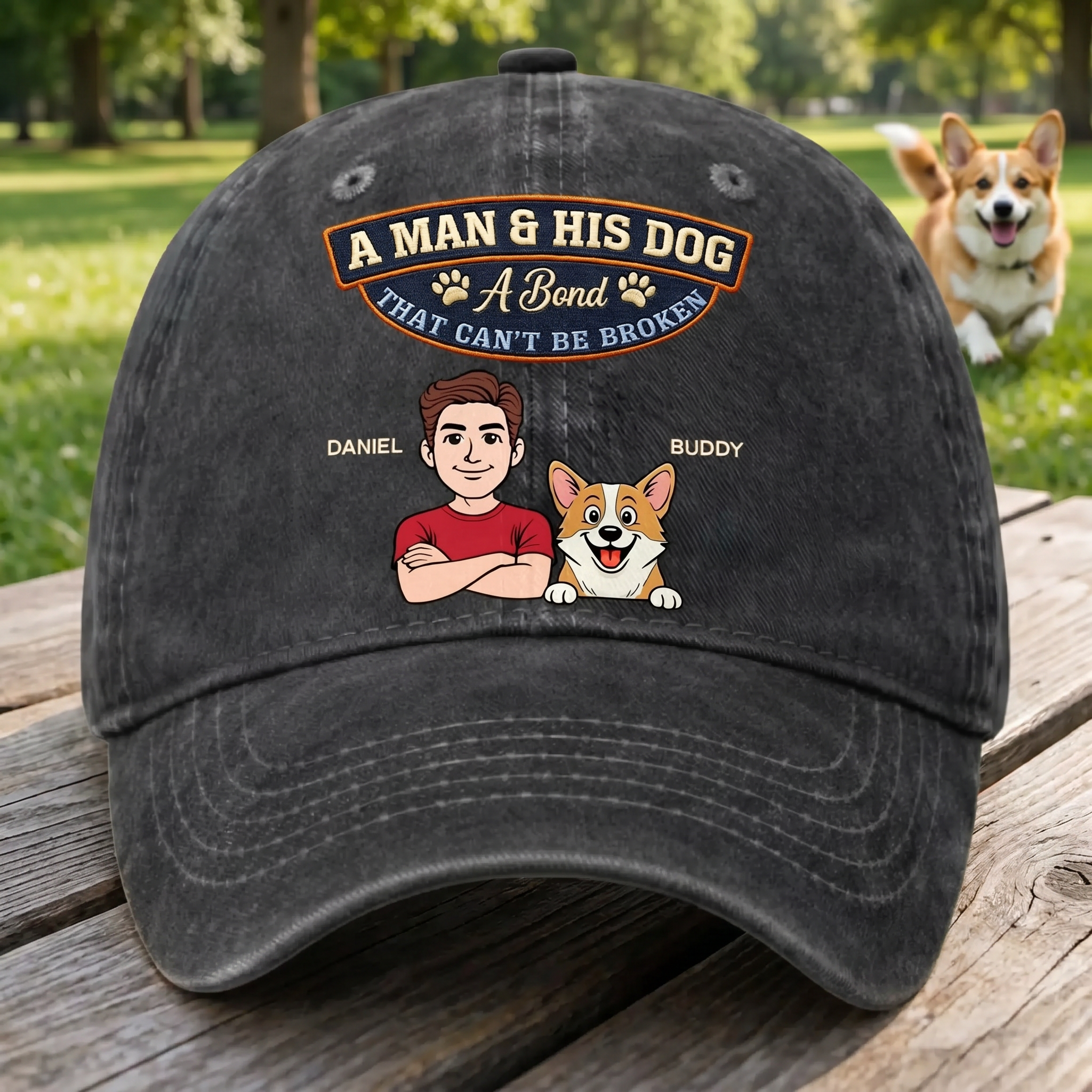 Personalized Vintage Denim Cap - Certified Dog Dad, Custom Baseball Hat for Dog Lovers, Father's Day Gift for Dog Dad Mom