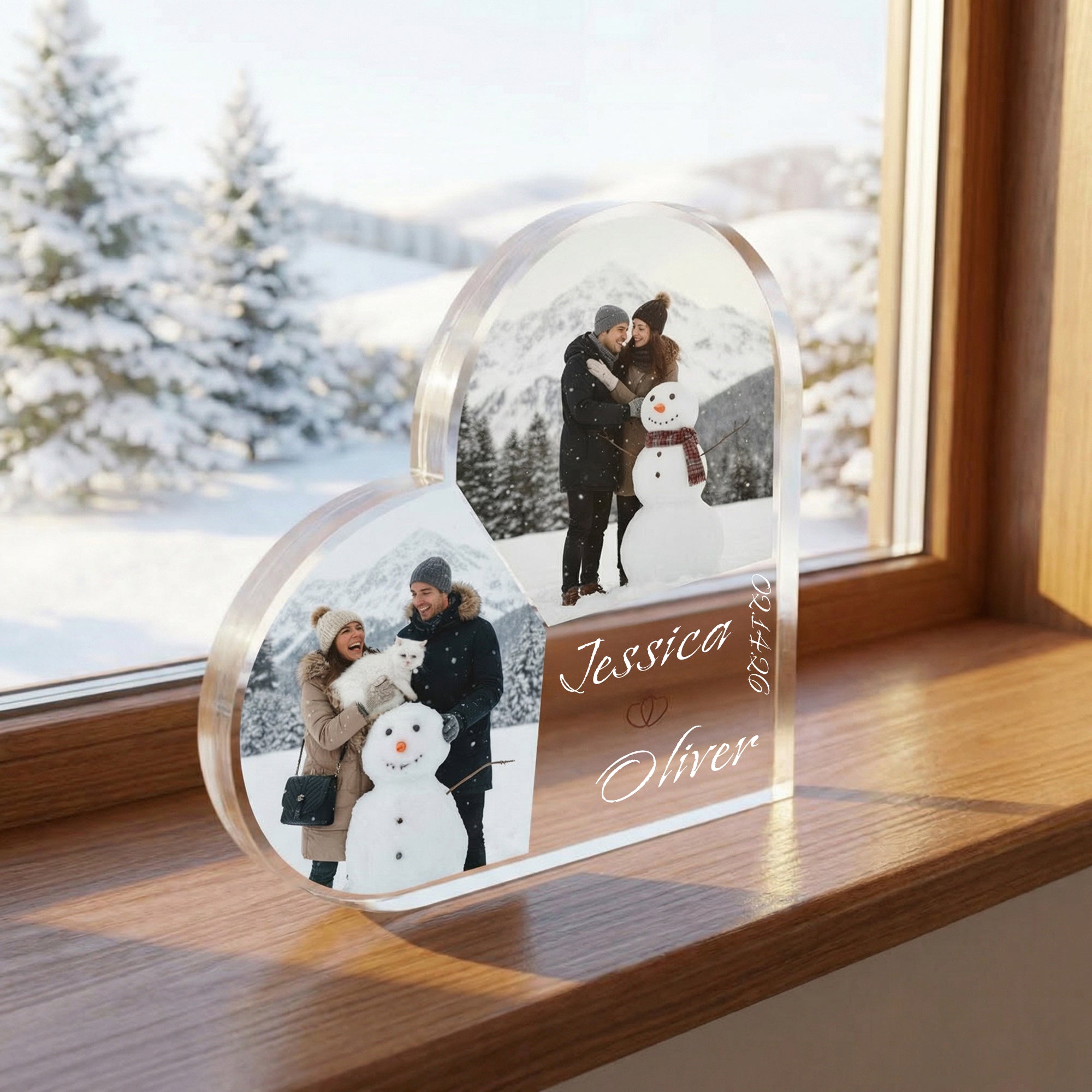 Personalized Acrylic Heart Sign | Custom Name Plaque for Wife or Husband | Valentine's Keepsake Gift