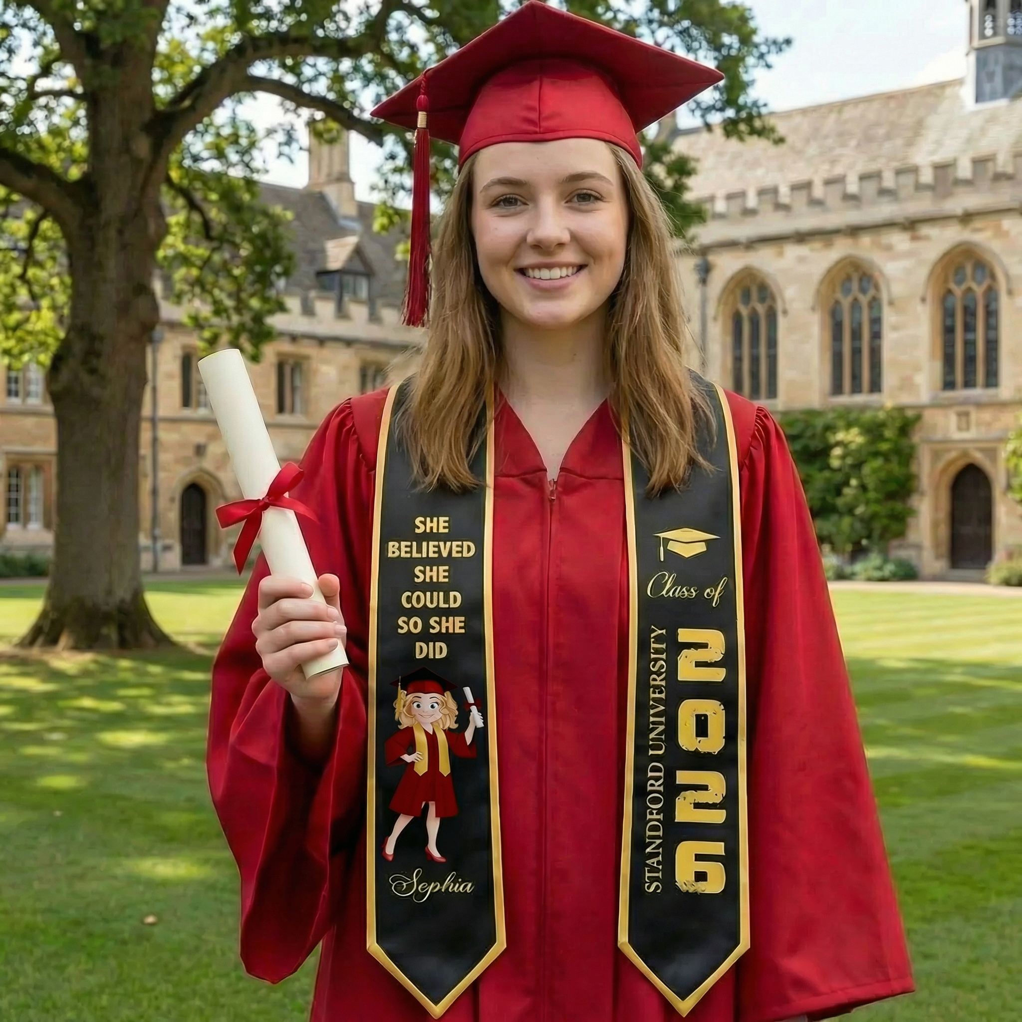 Custom Graduation Stole - Personalized Sash for Class of 2026, Graduate Gift