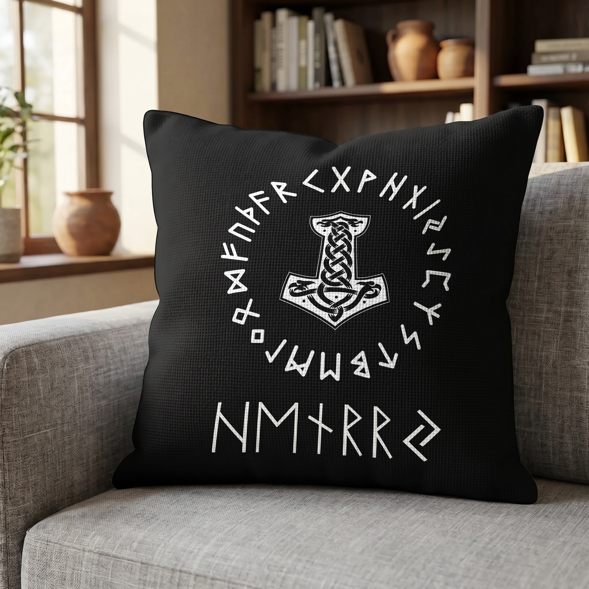 Norse Mythology, Name In Viking Runes - Personalized Pillow