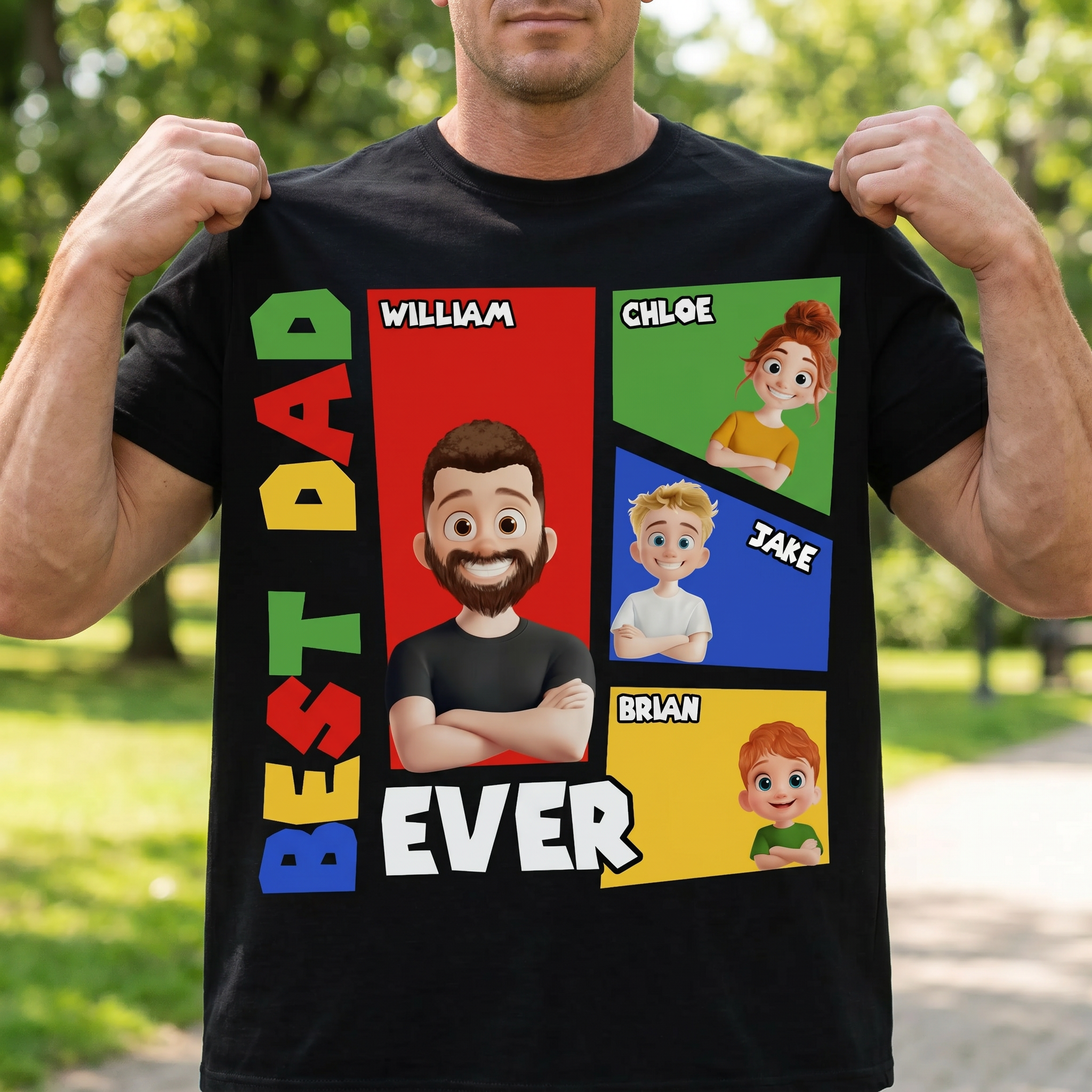 Personalized Father's Day Shirt - Best Dad Ever Arcade Theme, Custom Tee for Dad, Gamer Dad Gift