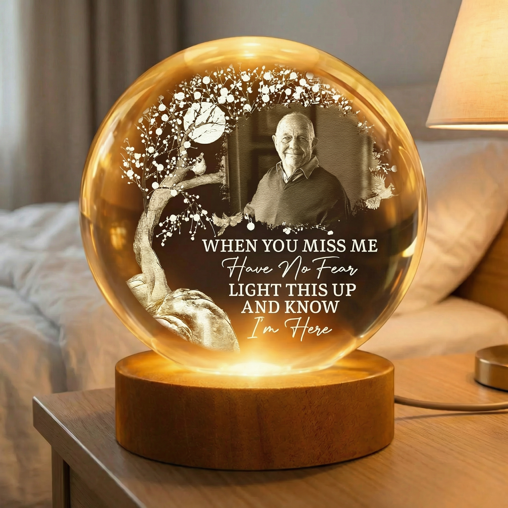Custom Memorial Night Light - When You Miss Me Light This Up And Know I'm Here