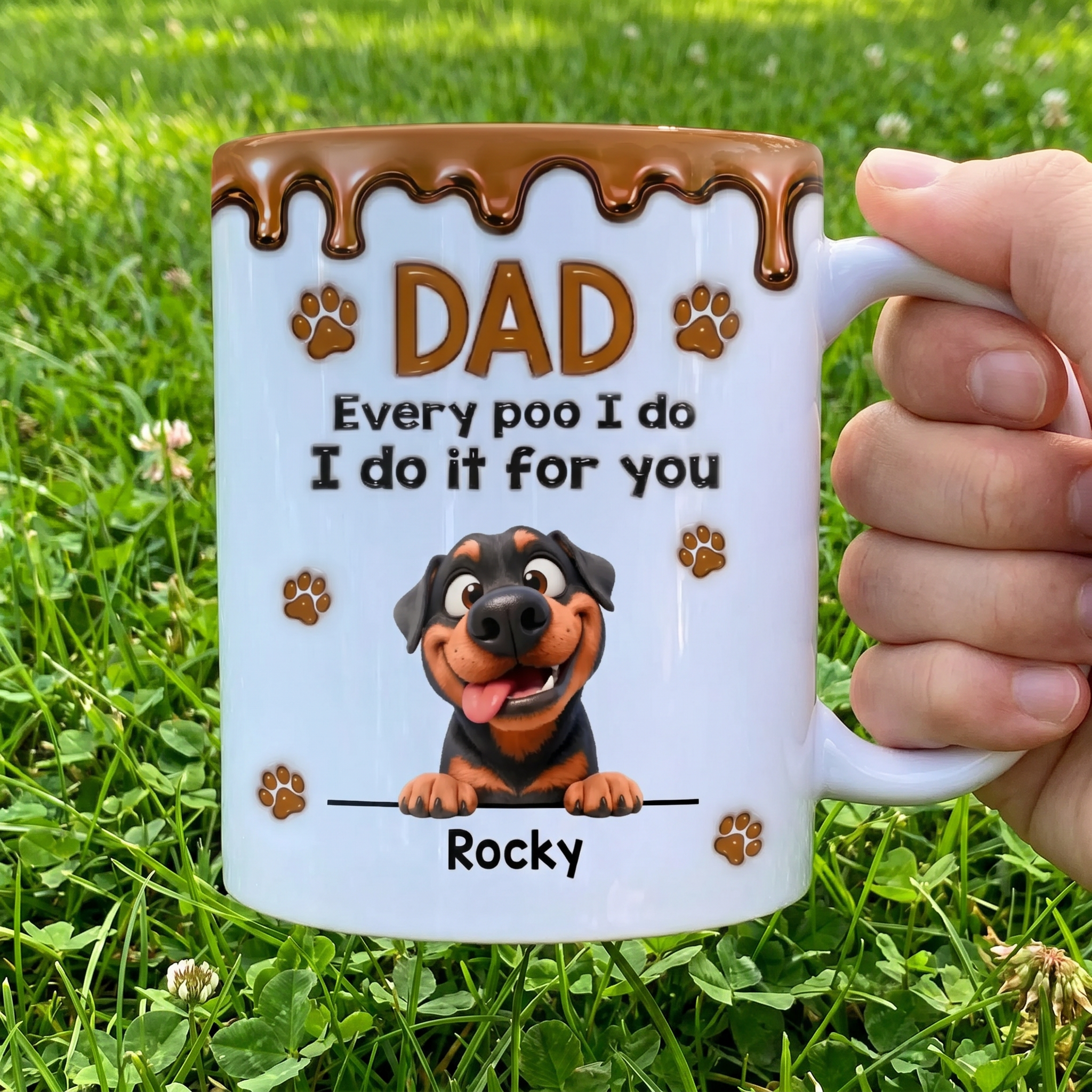 Personalized 3D Inflated Effect Mug - Every Poo Is Just For You, Custom Dog Lover Gift for Dog Dad Mom, Father's Day Mother's Day Birthday