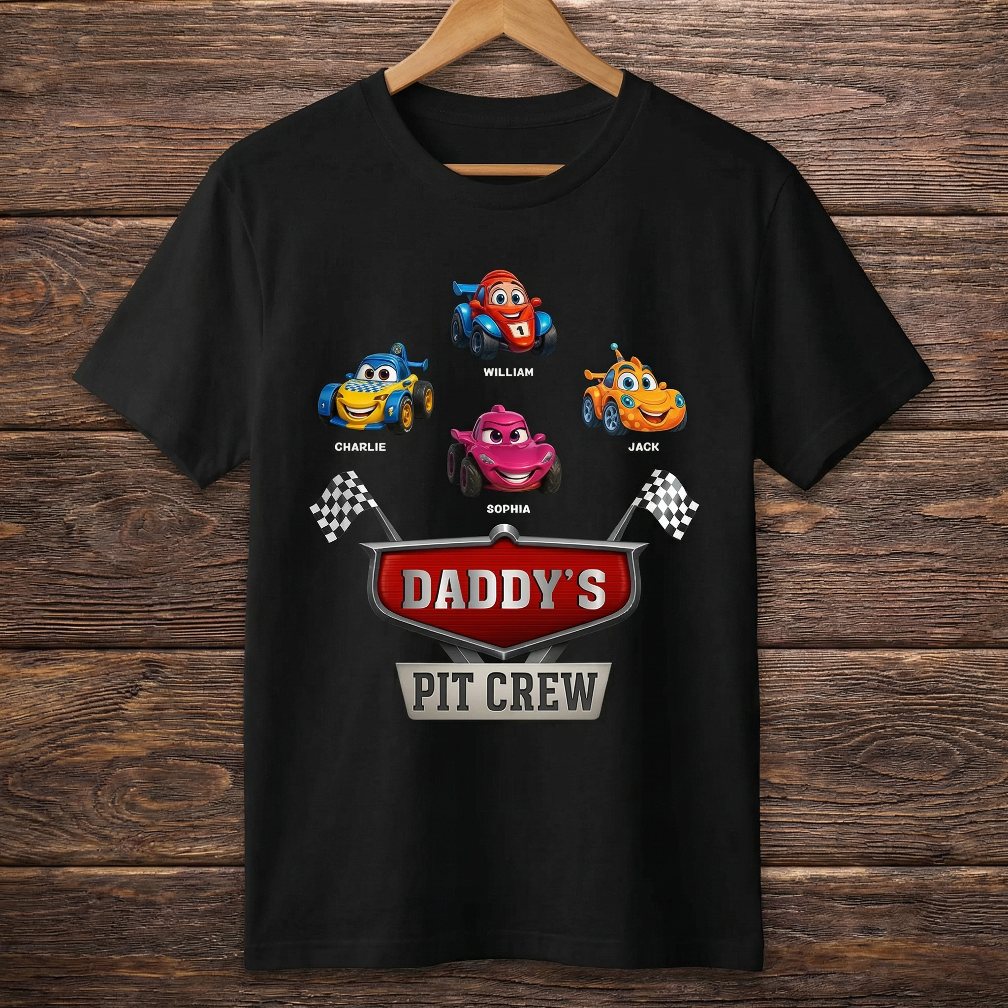 Personalized Daddy's Pit Crew Shirt - Custom Dad Tee for Father's Day, Gift from Kids