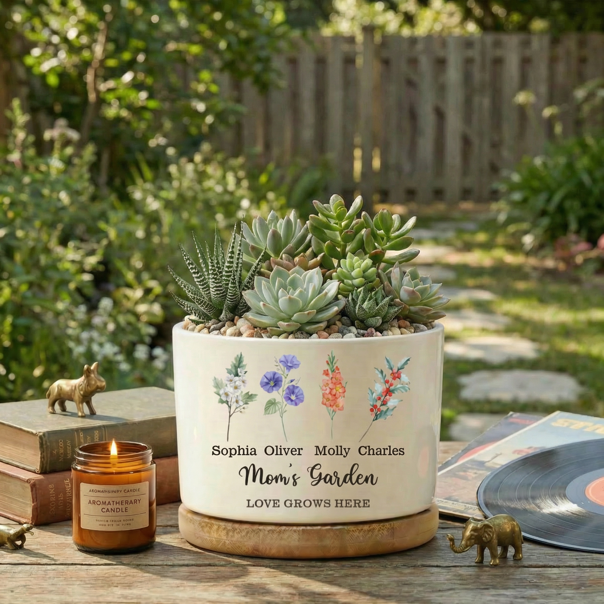 Personalized Birth Flower Plant Pot | Custom 'Grandma's Garden' Mini Pot for Mom & Nanny | Mother's Day Gift