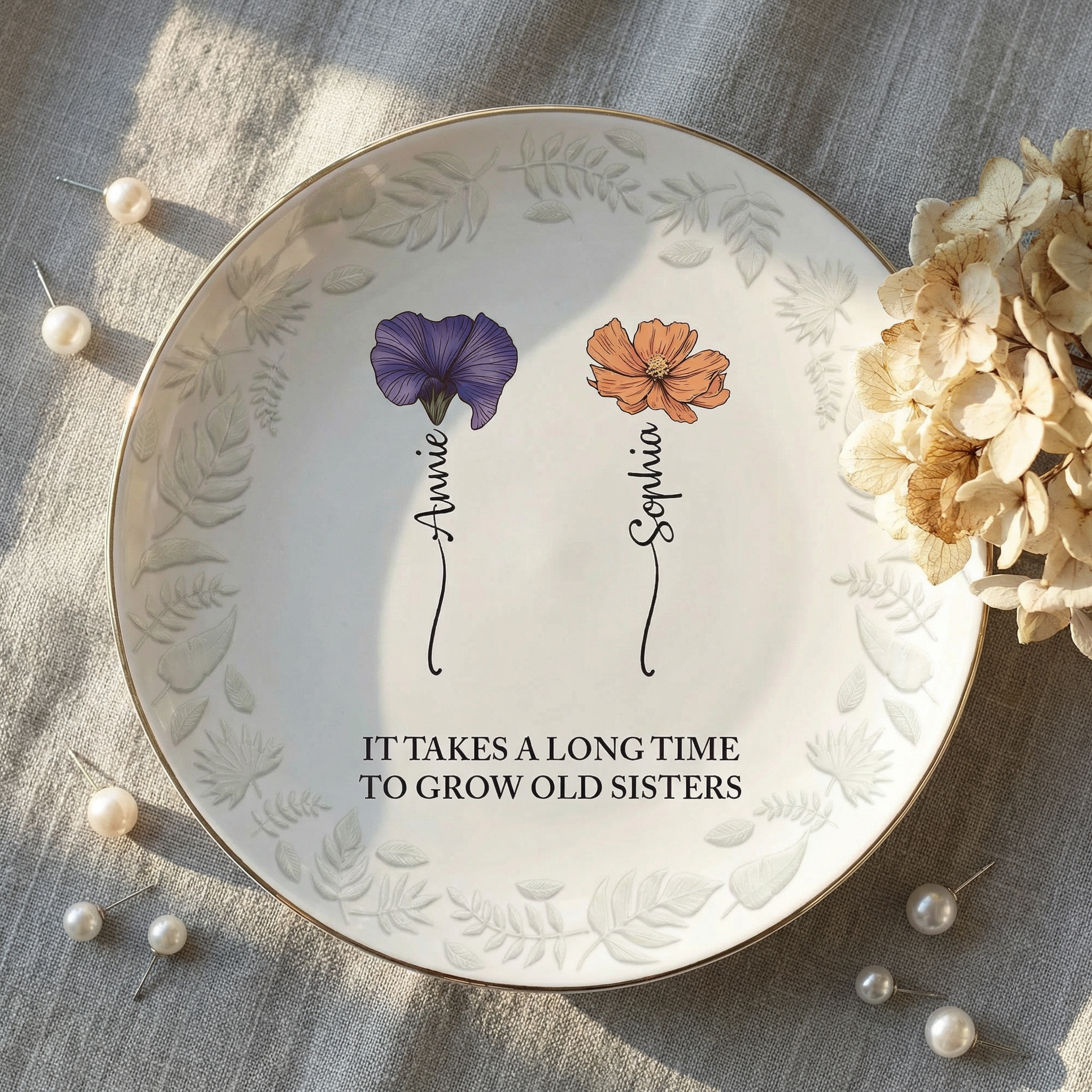 Personalized Jewelry Dish for Friends - It Takes a Long Time to Grow Old Friends, Friendship Gift for Bestie BFF