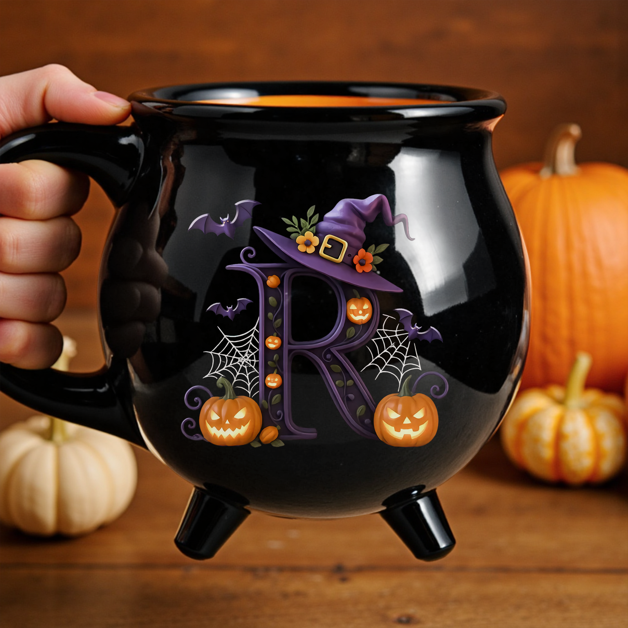 Custom 12oz Ceramic Cauldron Coffee Mug - Personalized Halloween Witchy Gifts - Brew And Boo