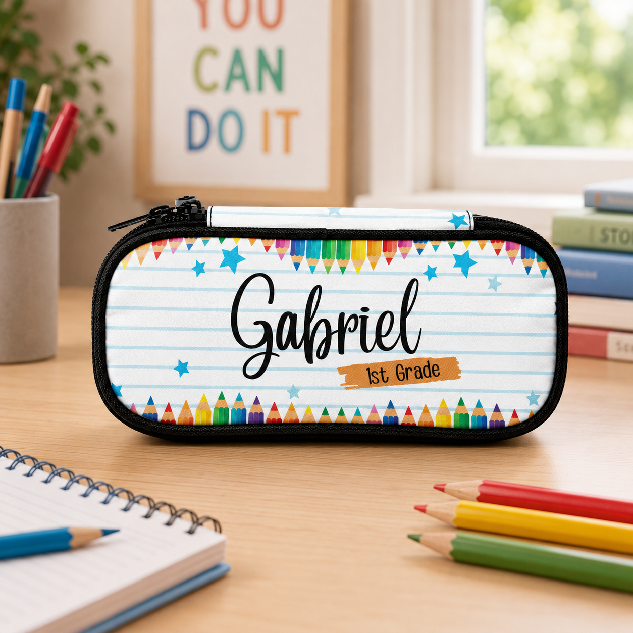 Personalized Back to School Pencil Case - Custom Name and Grade, Gift for Kids