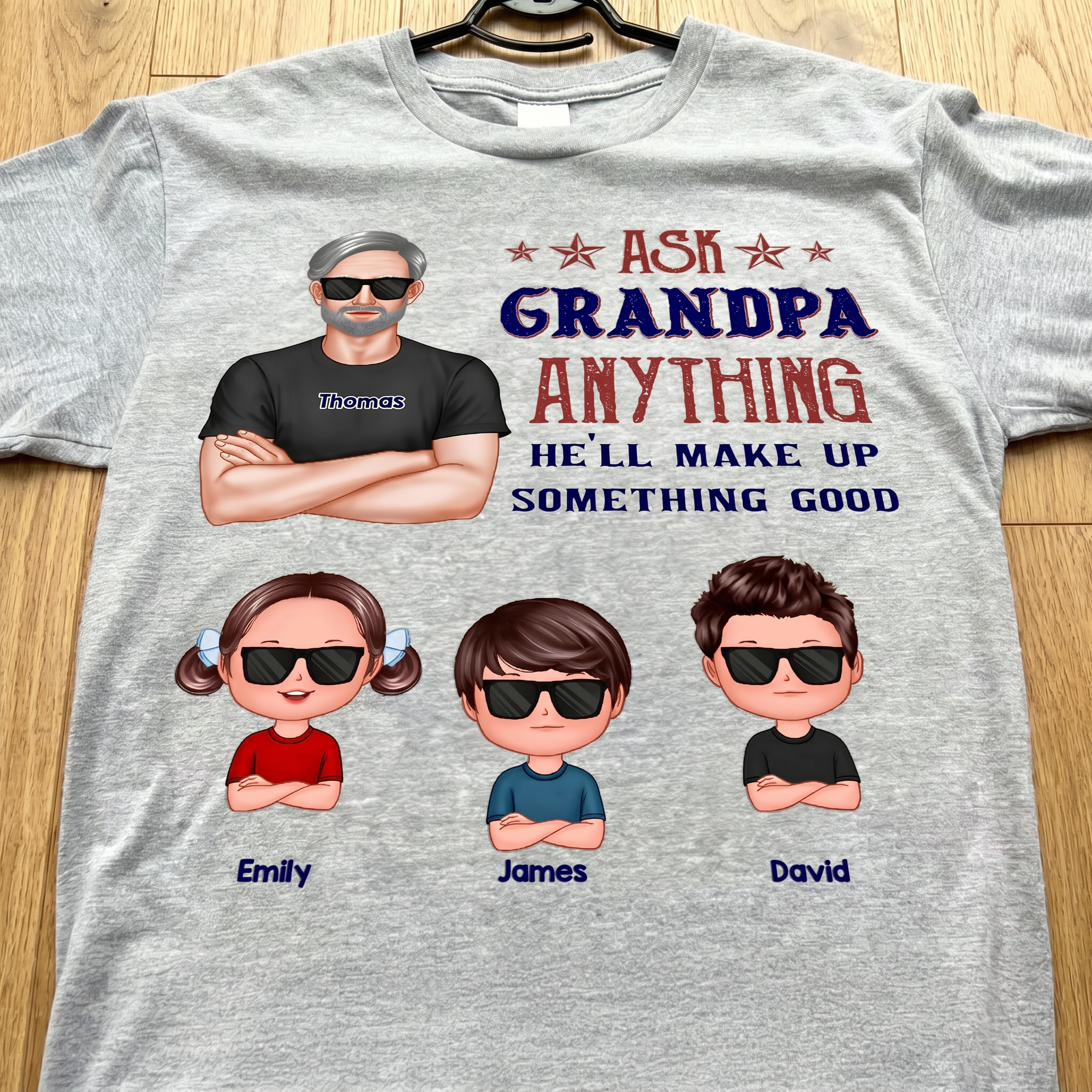 Personalized Funny Father's Day Shirt - Ask Grandpa Anything, Custom Tee for Husband Dad Grandpa