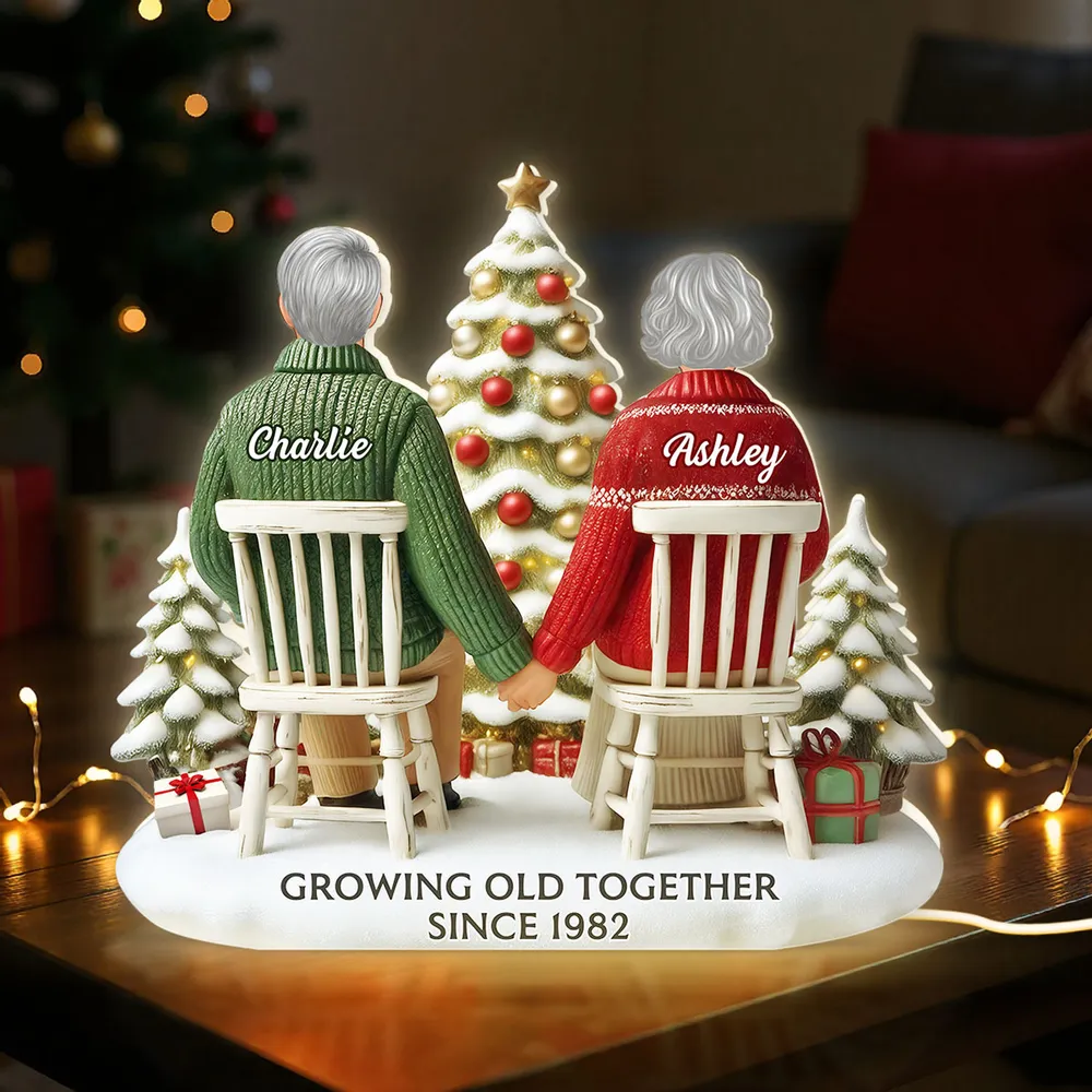 3D Effect Couple Growing Old Together - Personalized Light Box