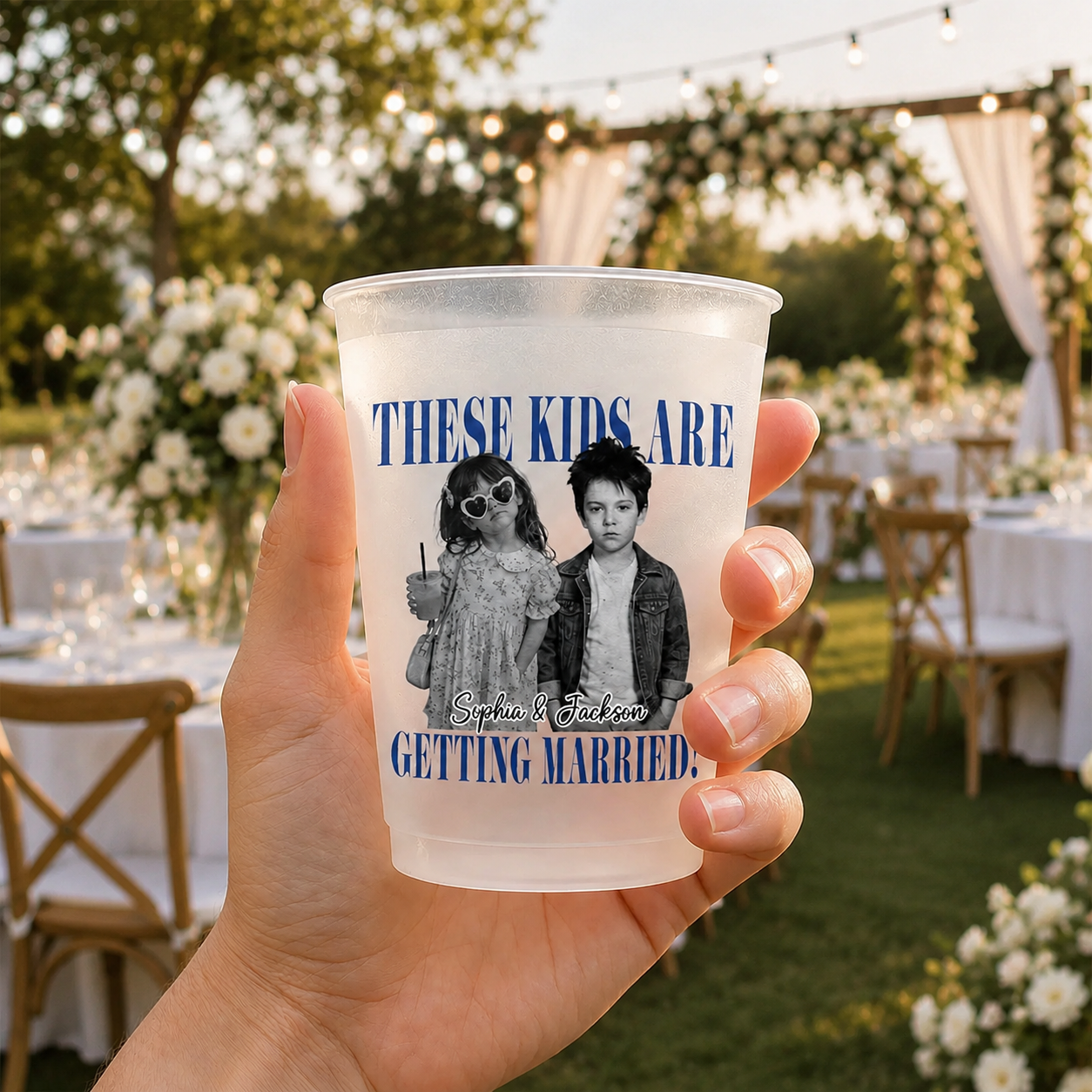Personalized Wedding Favor Cups - These Kids Are Getting Married! Bachelor Hen's Party Gift