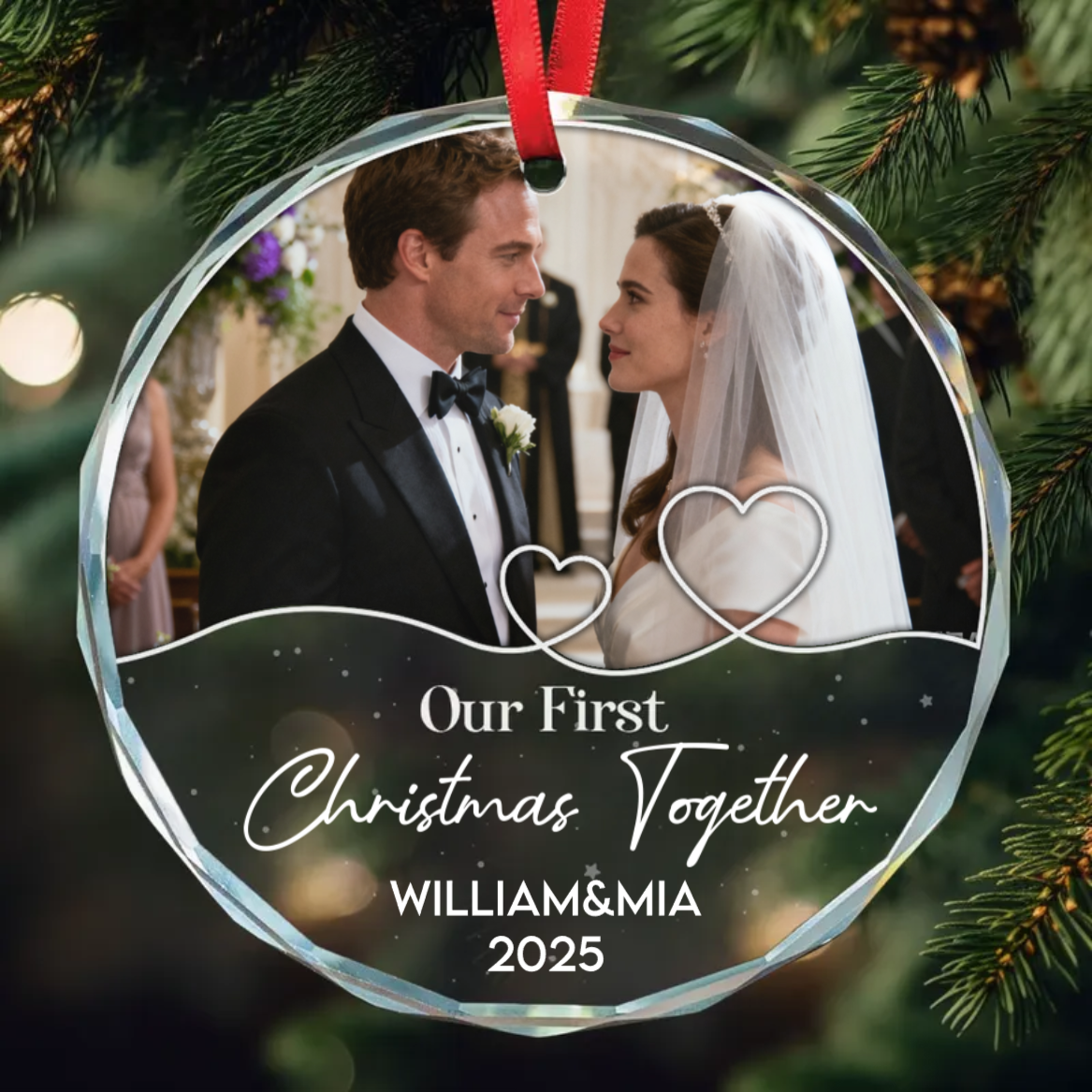 Our First Christmas - Personalized Glass Ornament
