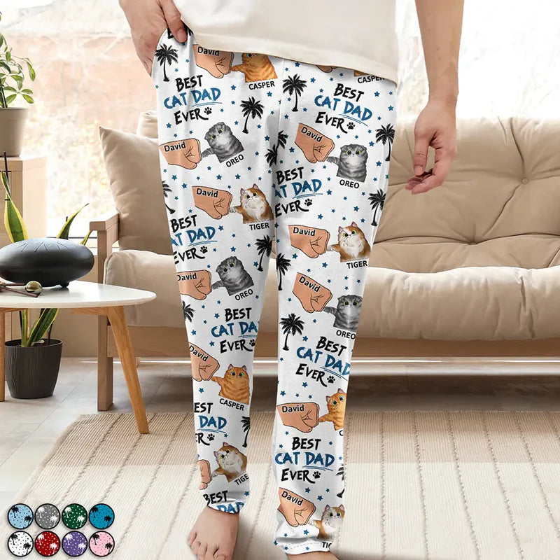 Best Cat Dad Ever - Personalized Pajama Pants