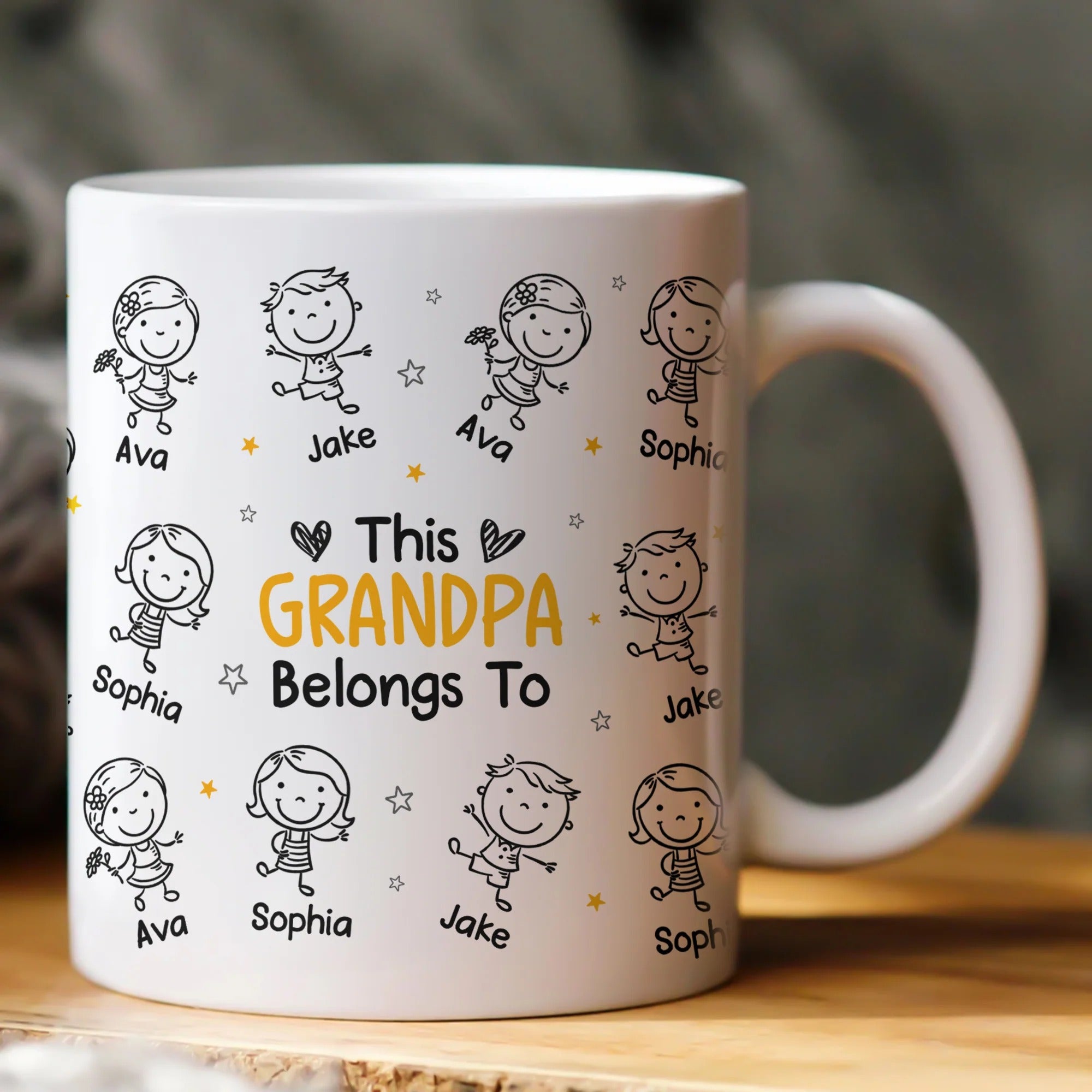 This Grandpa Grandma Belongs To - Personalized Mug