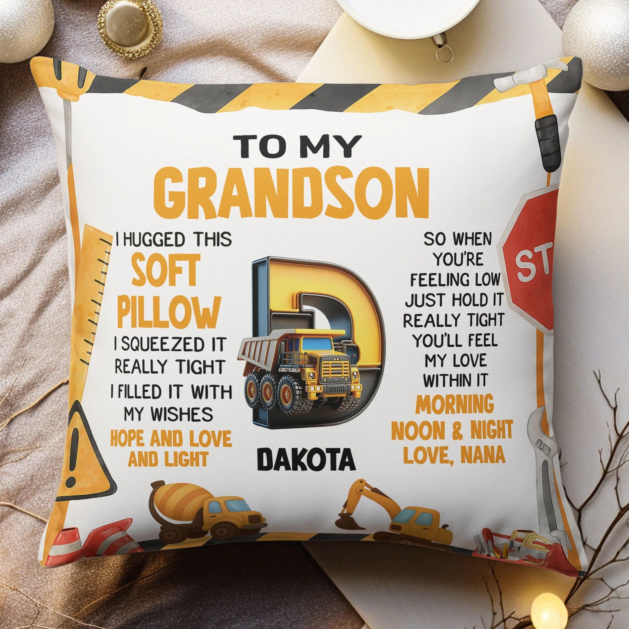 Kid Alphabet Hug This - Personalized Pillow (Insert Included)