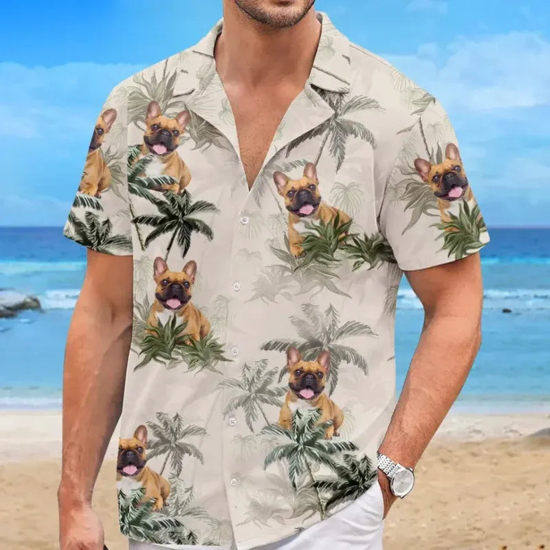 Custom Photo Unisex Tropical Hawaiian Aloha Shirt - Personalized Summer Vacation And Travel Gifts