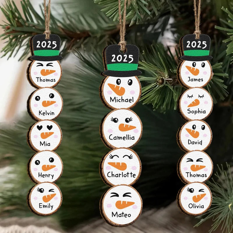 Snowman Family - Funny Family Custom Gift - Personalized Family Ornament