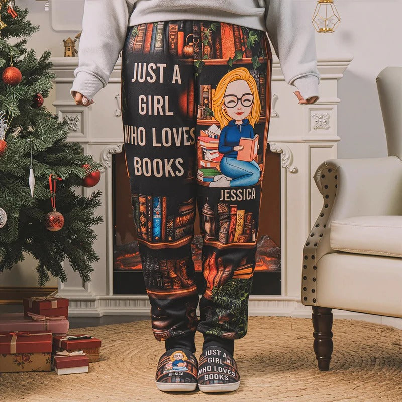Just A Girl Who Loves Books - Personalized Sweatpants