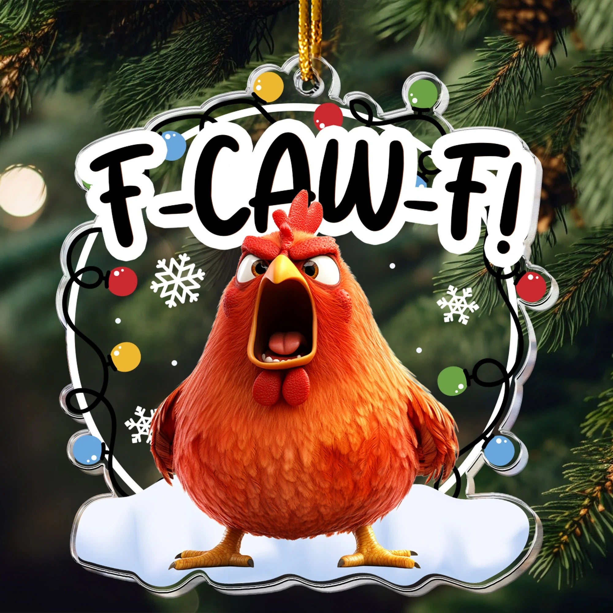 F-Caw-F Funny Ornament Exchange Gifts Silly Bulk Gift For Coworkers - Personalized Acrylic Ornament