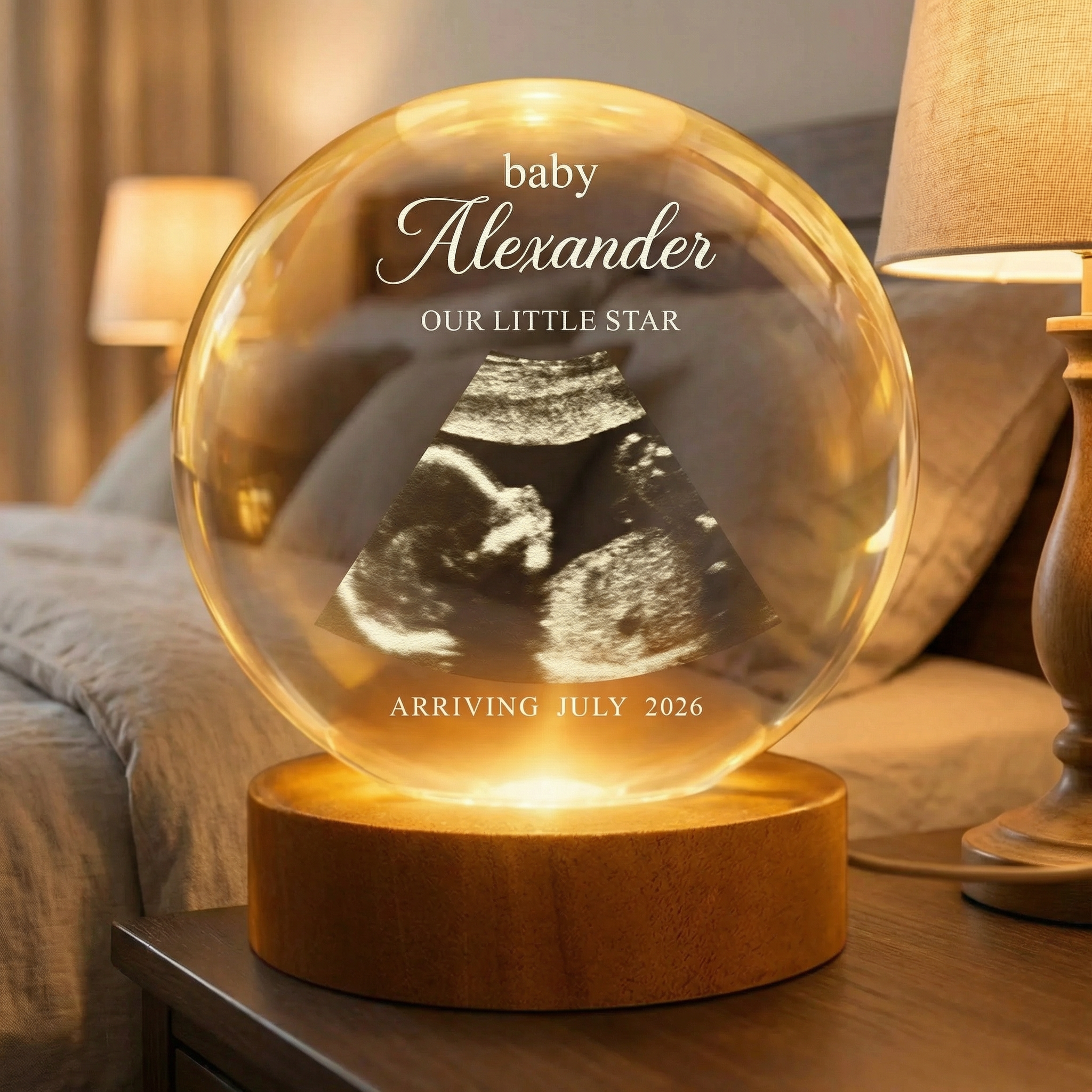 Personalized Baby Night Light - Custom Ultrasound Photo Night Light for Expecting Mom Dad, Pregnancy Keepsake Gift